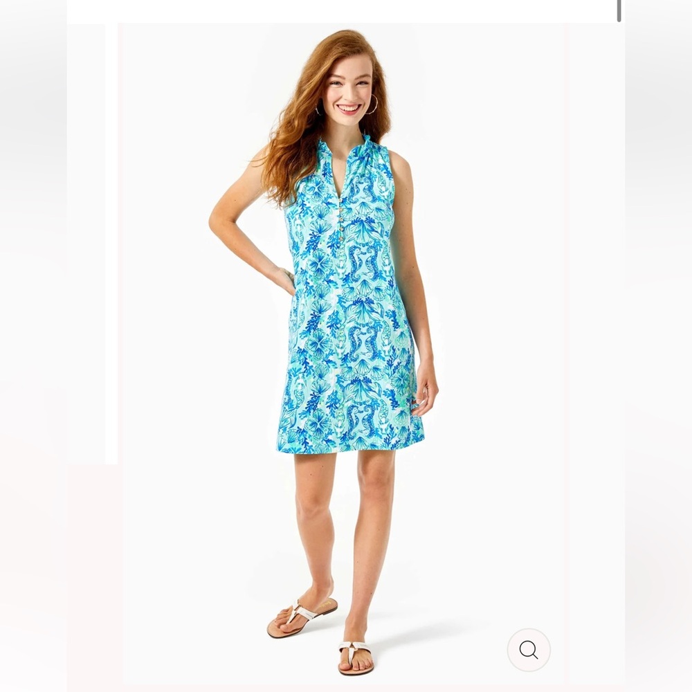 Lilly Pulitzer Azlynn Dress Sea Glass Aqua Seeing Double Size Large